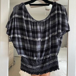 Black and grey striped womens shirt